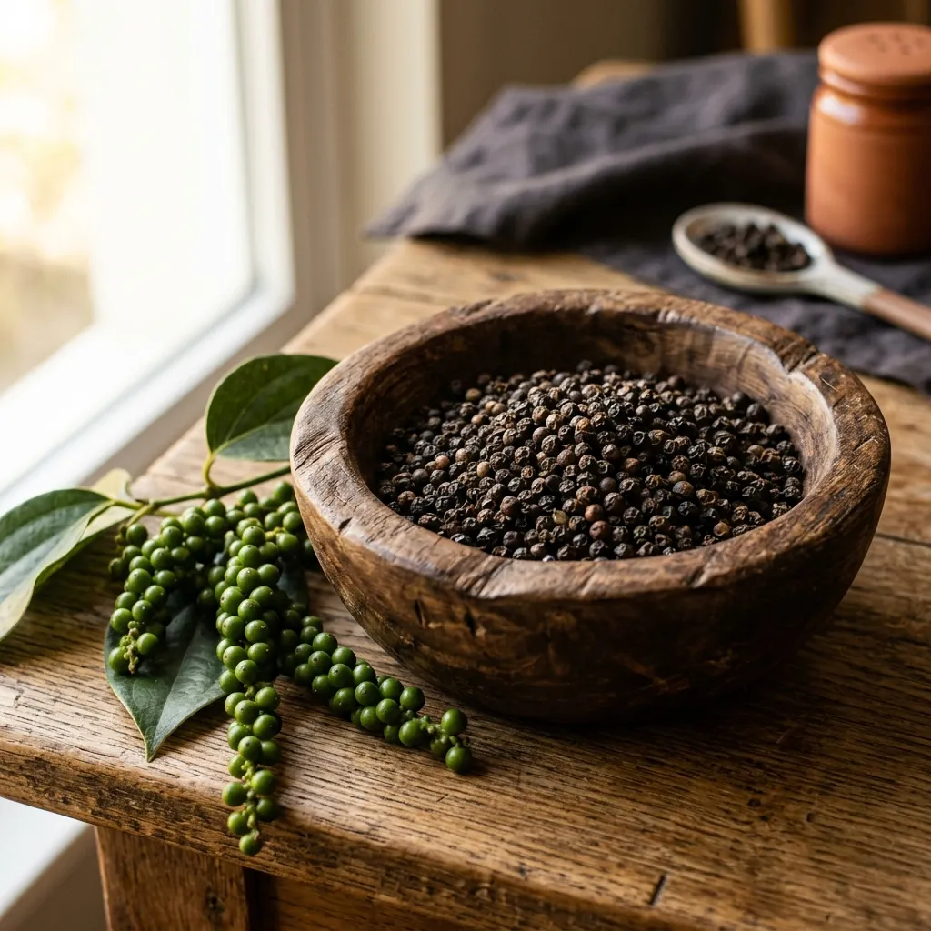 Black Pepper - Premium Malabar black pepper, dried to perfection with a fiery aroma.